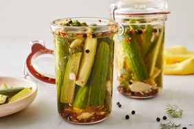 Southern Living Refrigerator Pickles in the jars to serve 