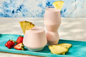 Southern Living Strawberry Pineapple Smoothie in glasses to serve 