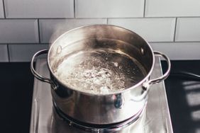 pot of boiling water on an eye