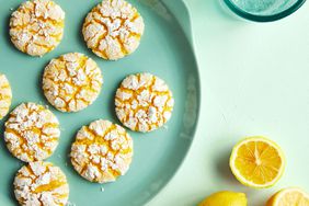 Southern Living Lemon Crinkle Cookies on a platter to serve 