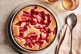 Southern Living Strawberry Spoon Cake ready to serve 