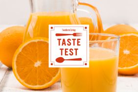 Southern Living Taste Test logo on a picture of oranges and orange juice