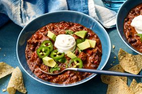 Southern Living Slow Cooker Brisket Chili in the bowl to serve