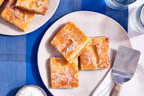 Southern Living Gooey Butter Cake cut into bars to serve 