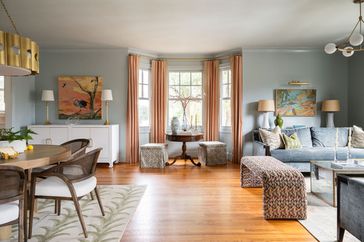 Taylor Johnson Interiors in Greenville, South Carolina designed living room with the walls painted Benjamin Moore Wales Gray (1585)