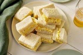 Southern Living The Masters Egg Salad Sandwiches on a plate to serve with a beer