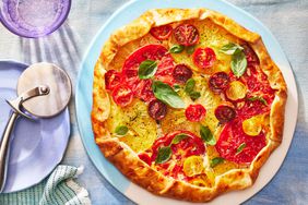 Southern Living Tomato Galette on a plate ready to serve 