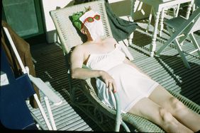 woman sunbathing