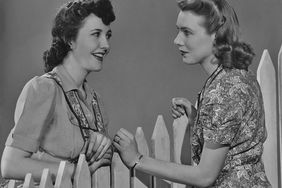 Two Women Talking Over Fence