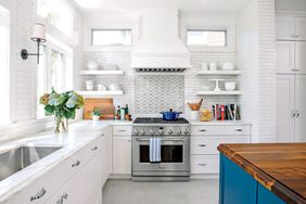 White and Blue Kitchen Makeover