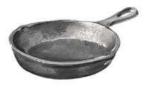 illustration of a cast iron skillet